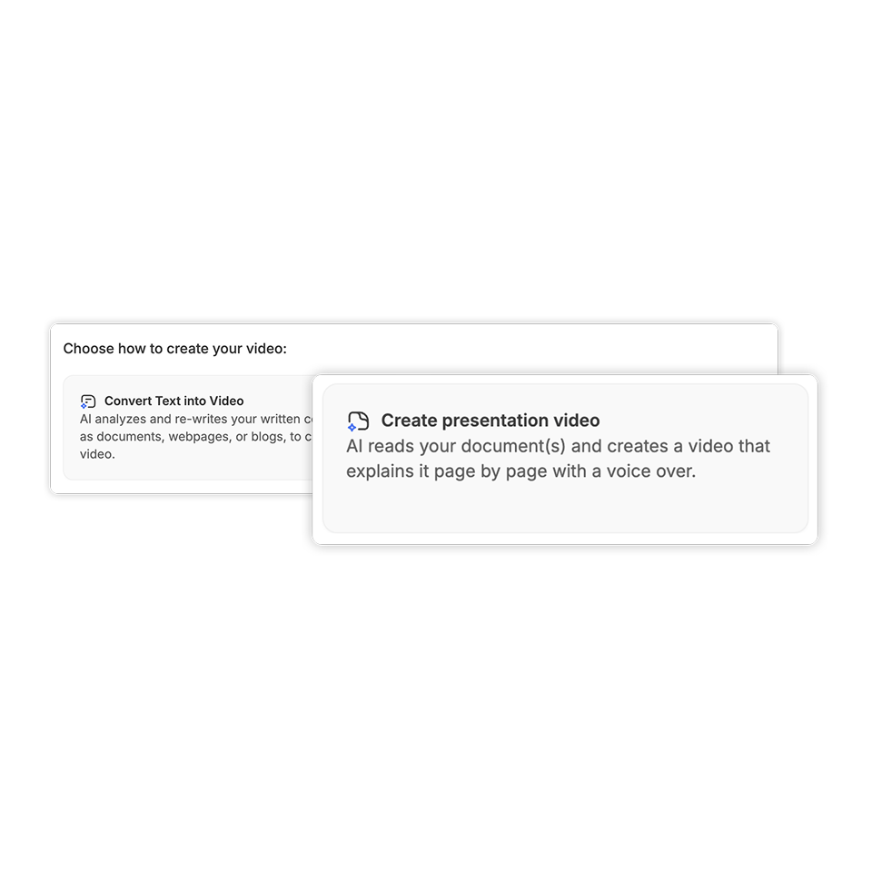 Select Create presentation video style in the IT runbook video creator